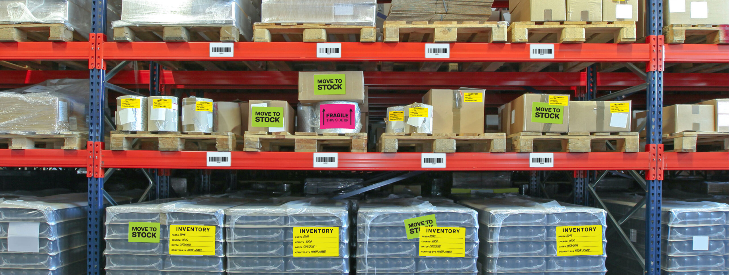 Organized hardware stock and warehousing area